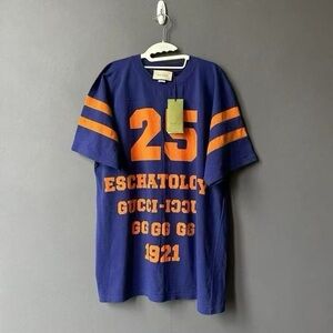 🚩steal authentic Gucci Royal Blue Crewneck Graphic Tee